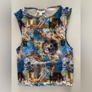 TopShop Y2K Print - Backless Top - Size 8 - NWT